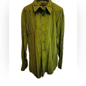 2005 vintage Tommy Hilfiger green stripe button down